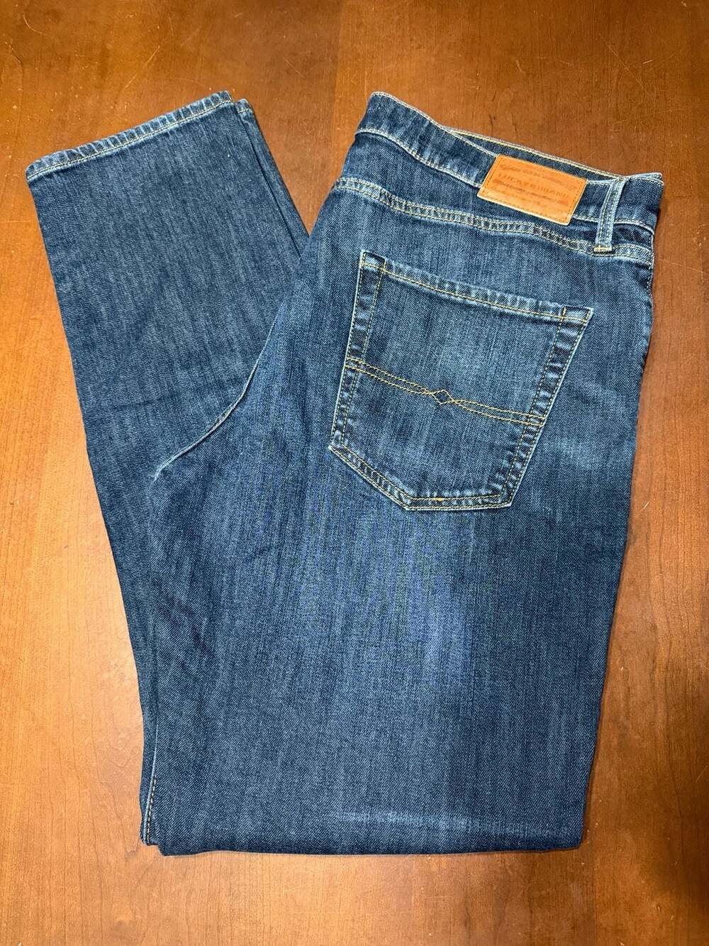 Lucky Brand Jeans Size 38x34 Blue Denim Straight Leg